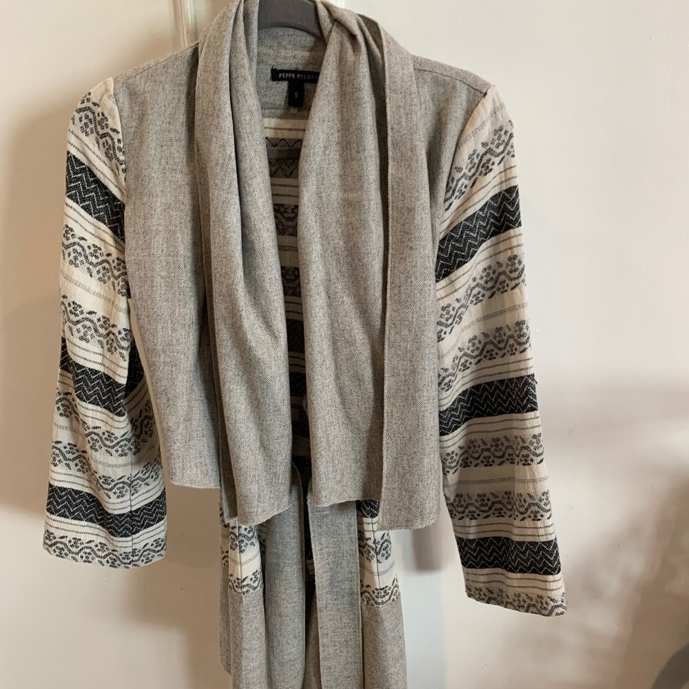 Peppe Peluso jacket. Black, grey and cream print small
